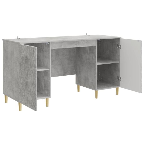 Бюро Бетонно сиво Инженерна дървесина 142,5 x 50 x 75 см