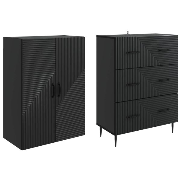 Комплект шкафове 2 pcs Черно 66 x 34,5 x 90 см