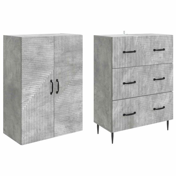 Комплект шкафове 2 pcs Бетонно сиво 66 x 34,5 x 90 см