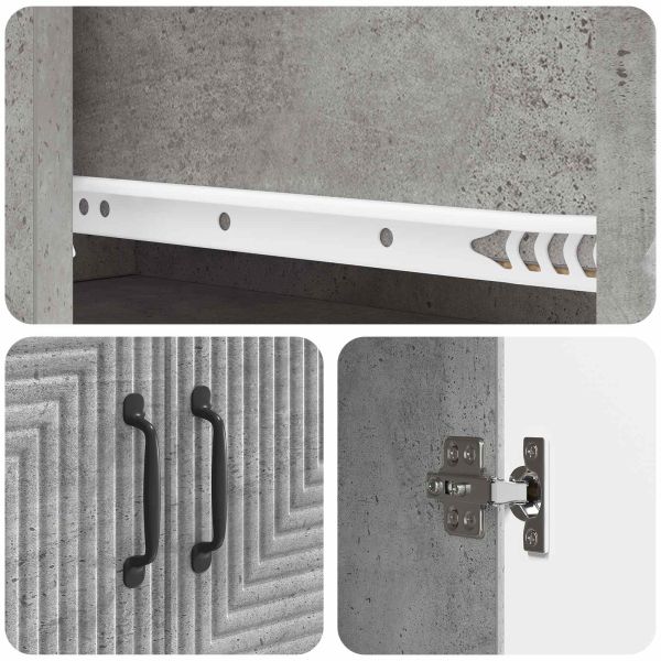 Комплект шкафове 2 pcs Бетонно сиво 66 x 34,5 x 90 см