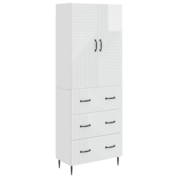 Комплект шкафове 2 pcs Бял гланц 66 x 34,5 x 90 см