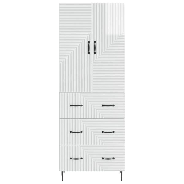 Комплект шкафове 2 pcs Бял гланц 66 x 34,5 x 90 см