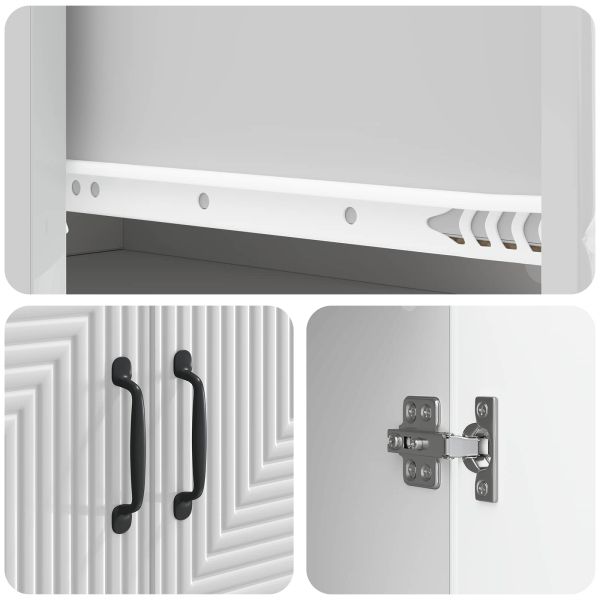 Комплект шкафове 2 pcs Бял гланц 66 x 34,5 x 90 см
