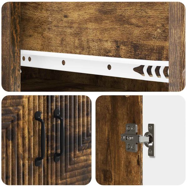 Комплект шкафове 2 pcs Опушен дъб 66 x 34,5 x 90 см