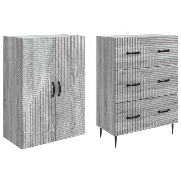 Комплект шкафове 2 pcs Сив Сонома 66 x 34,5 x 90 см