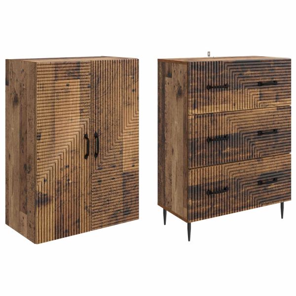 Комплект шкафове 2 pcs Старо дърво 66 x 34,5 x 90 см