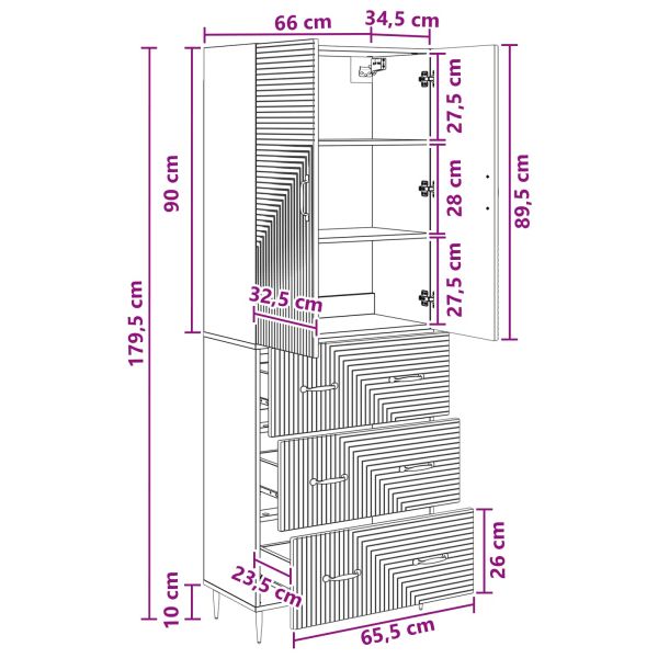 Комплект шкафове 2 pcs Старо дърво 66 x 34,5 x 90 см