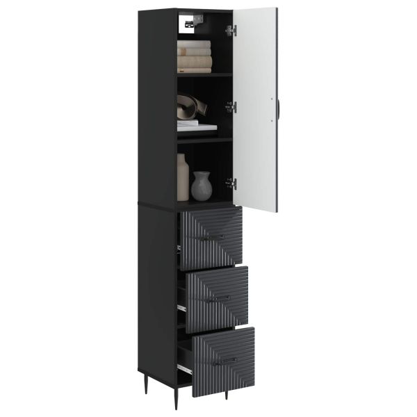 Комплект шкафове 2 pcs Черно 33 x 34,5 x 90 см