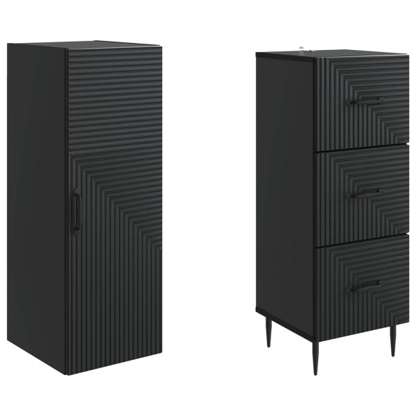 Комплект шкафове 2 pcs Черно 33 x 34,5 x 90 см