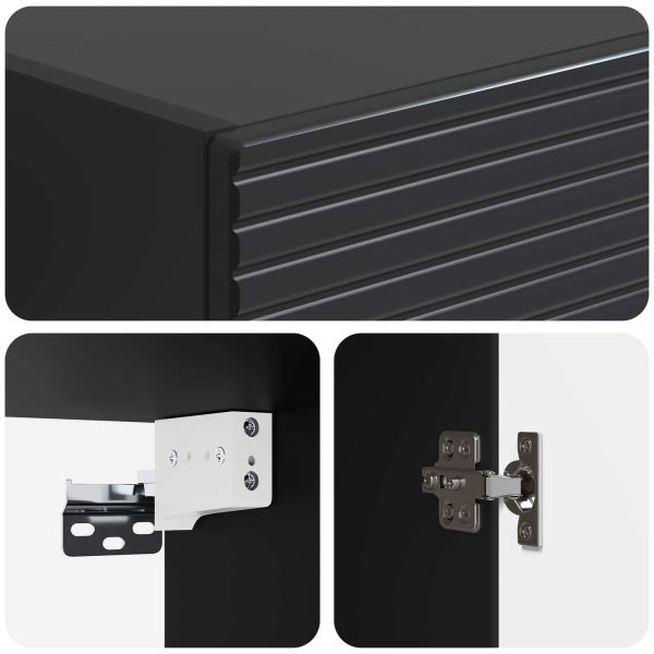 Комплект шкафове 2 pcs Черно 33 x 34,5 x 90 см