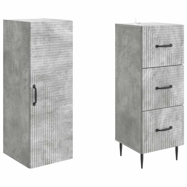 Комплект шкафове 2 pcs Бетонно сиво 33 x 34,5 x 90 см