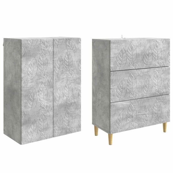 Комплект шкафове 2 pcs Бетонно сиво 66 x 34,5 x 90 см