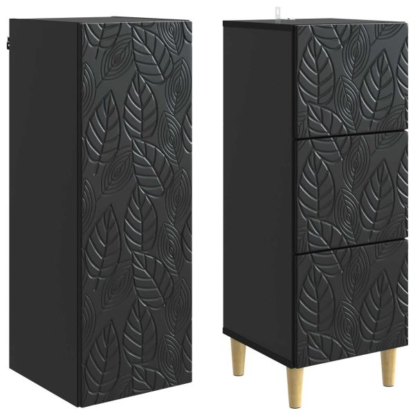 Комплект шкафове 2 pcs Черно 33 x 34,5 x 90 см