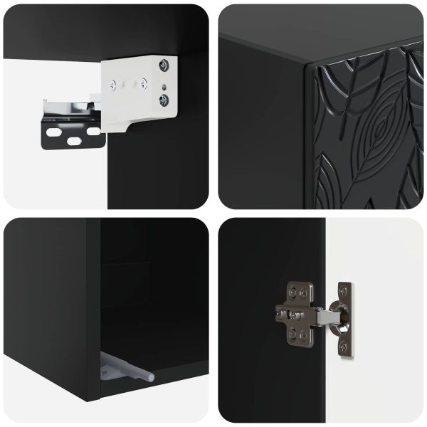 Комплект шкафове 2 pcs Черно 33 x 34,5 x 90 см