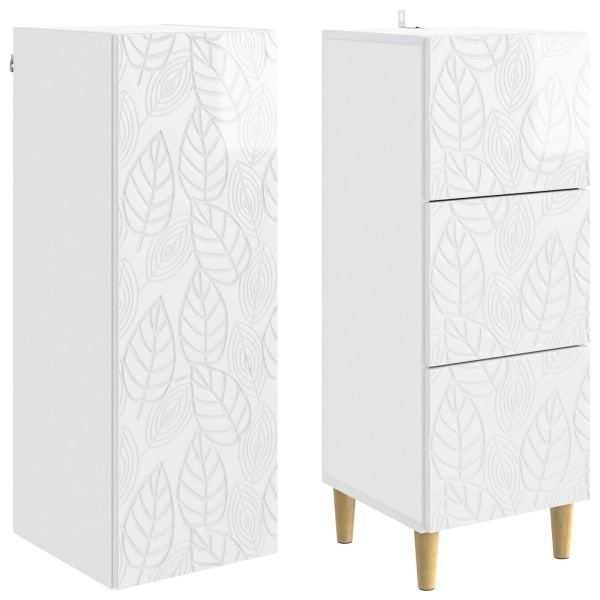 Комплект шкафове 2 pcs Бял гланц 33 x 34,5 x 90 см