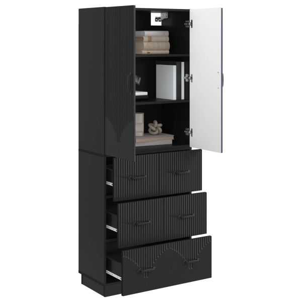 Комплект шкафове 2 pcs Черно 66 x 34,5 x 87 см