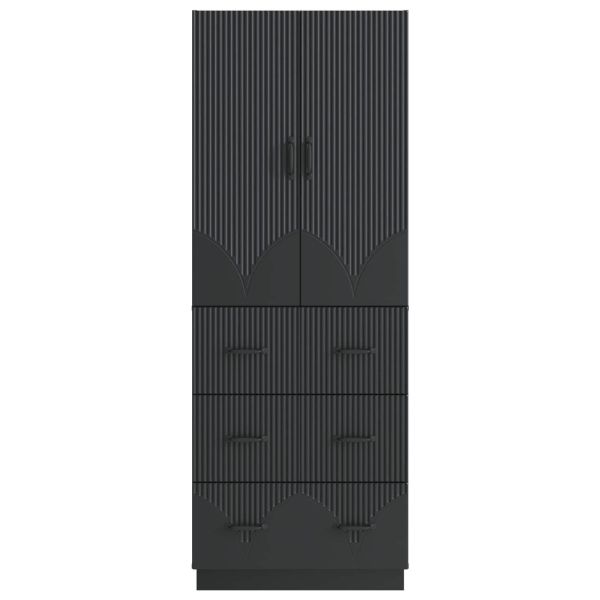 Комплект шкафове 2 pcs Черно 66 x 34,5 x 87 см