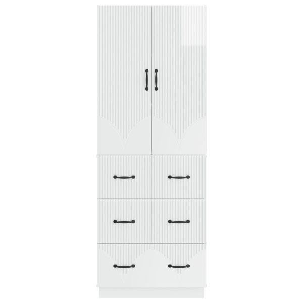 Комплект шкафове 2 pcs Бял гланц 66 x 34,5 x 87 см