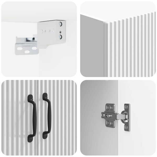 Комплект шкафове 2 pcs Бял гланц 66 x 34,5 x 87 см