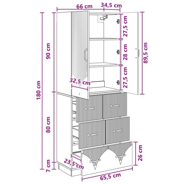 Комплект шкафове 2 pcs Опушен дъб 66 x 34,5 x 87 см