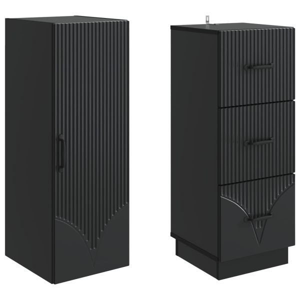 Комплект шкафове 2 pcs Черно 33 x 34,5 x 87 см