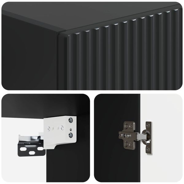 Комплект шкафове 2 pcs Черно 33 x 34,5 x 87 см