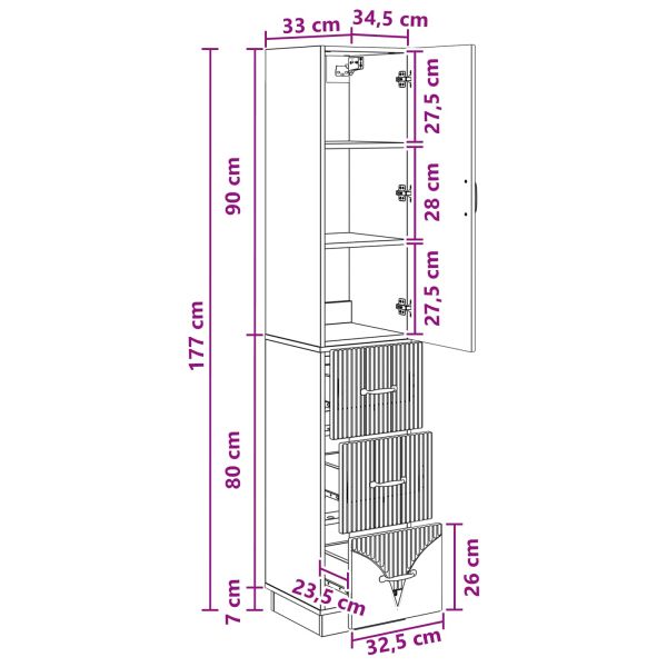 Комплект шкафове 2 pcs Бетонно сиво 33 x 34,5 x 87 см