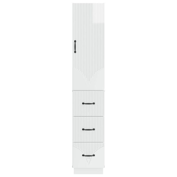 Комплект шкафове 2 pcs Бял гланц 33 x 34,5 x 87 см