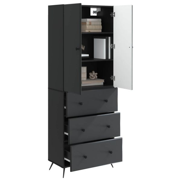 Комплект шкафове 2 pcs Черно 66 x 34,5 x 90 см