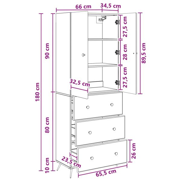 Комплект шкафове 2 pcs Дъб сонома 66 x 34,5 x 90 см