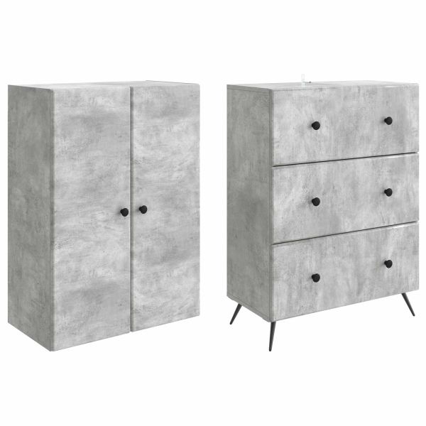 Комплект шкафове 2 pcs Бетонно сиво 66 x 34,5 x 90 см