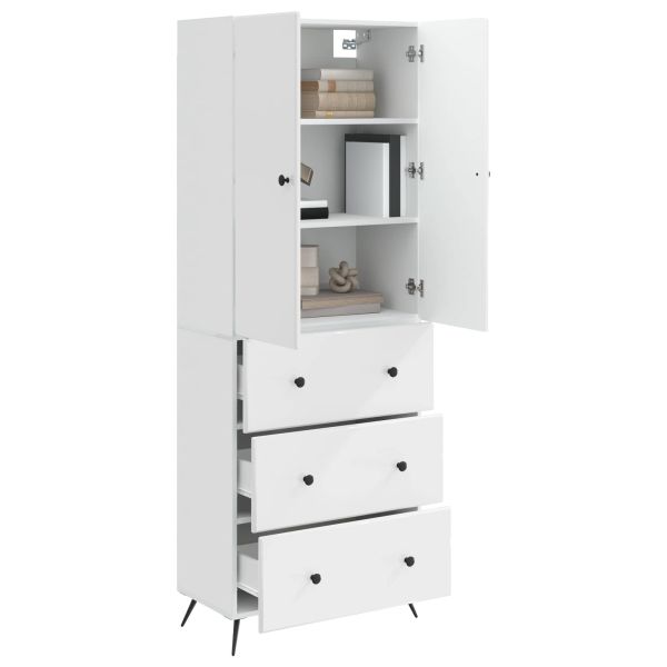 Комплект шкафове 2 pcs Бял гланц 66 x 34,5 x 90 см