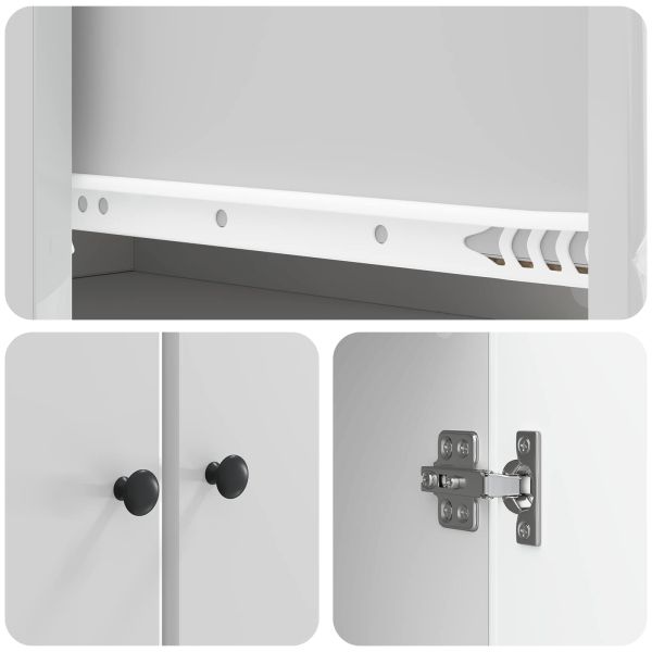 Комплект шкафове 2 pcs Бял гланц 66 x 34,5 x 90 см