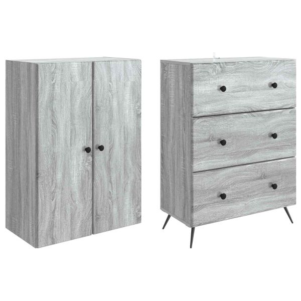 Комплект шкафове 2 pcs Сив Сонома 66 x 34,5 x 90 см