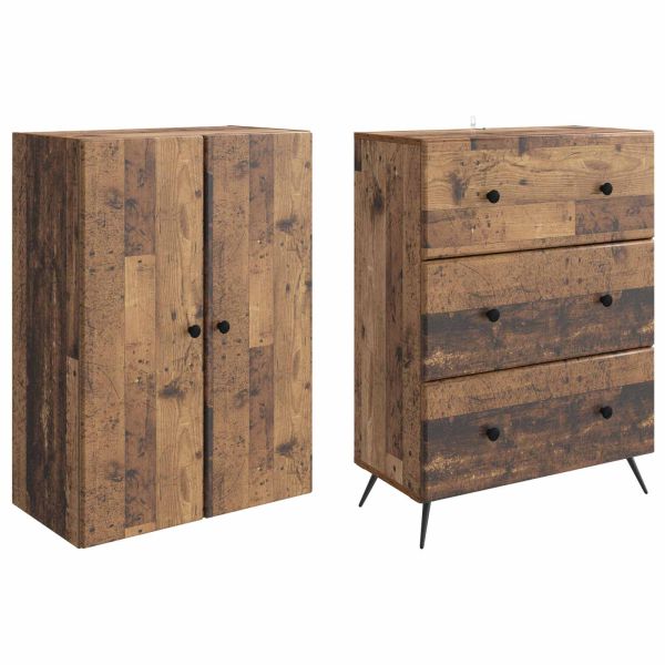 Комплект шкафове 2 pcs Старо дърво 66 x 34,5 x 90 см