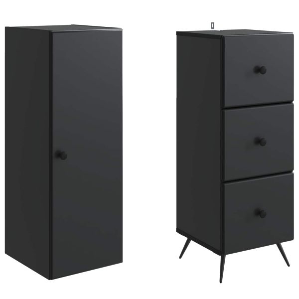 Комплект шкафове 2 pcs Черно 34,5 x 34,5 x 90 см