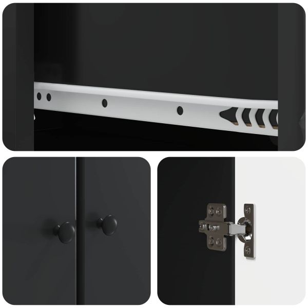 Комплект шкафове 2 pcs Черно 34,5 x 34,5 x 90 см