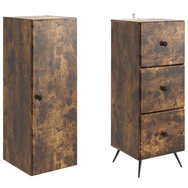 Комплект шкафове 2 pcs Опушен дъб 34,5 x 34,5 x 90 см