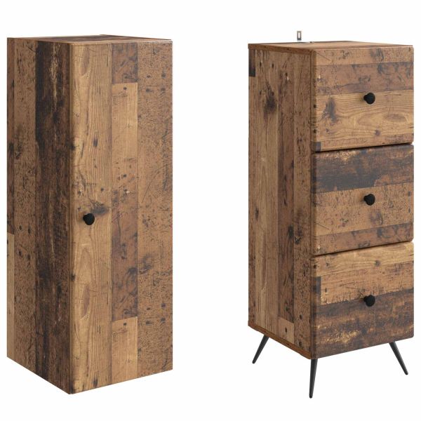 Комплект шкафове 2 pcs Старо дърво 34,5 x 34,5 x 90 см