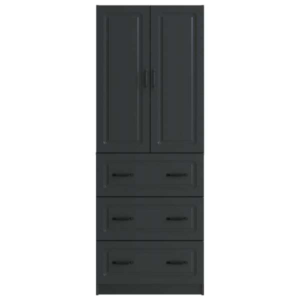 Комплект шкафове 2 pcs Черно 66 x 34,5 x 87 см