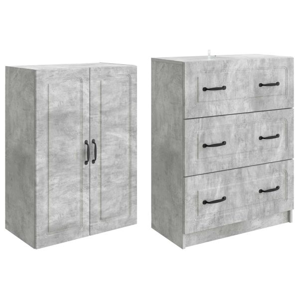 Комплект шкафове 2 pcs Бетонно сиво 66 x 34,5 x 87 см