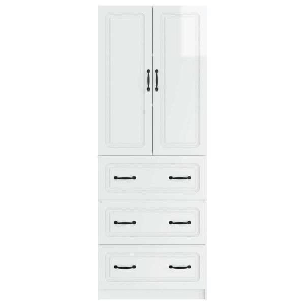 Комплект шкафове 2 pcs Бял гланц 66 x 34,5 x 87 см