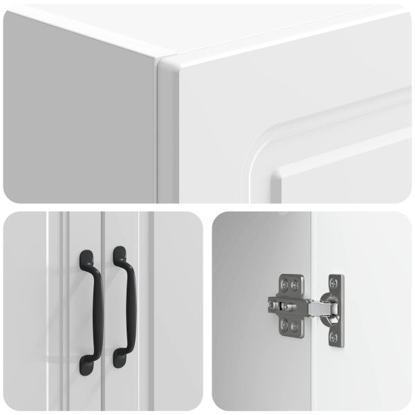 Комплект шкафове 2 pcs Бял гланц 66 x 34,5 x 87 см