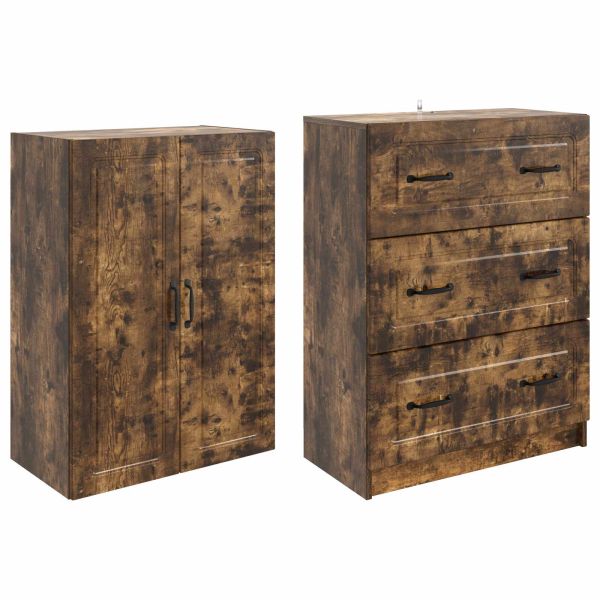 Комплект шкафове 2 pcs Опушен дъб 66 x 34,5 x 87 см