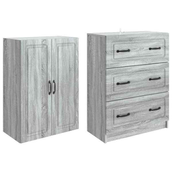 Комплект шкафове 2 pcs Сив Сонома 66 x 34,5 x 87 см