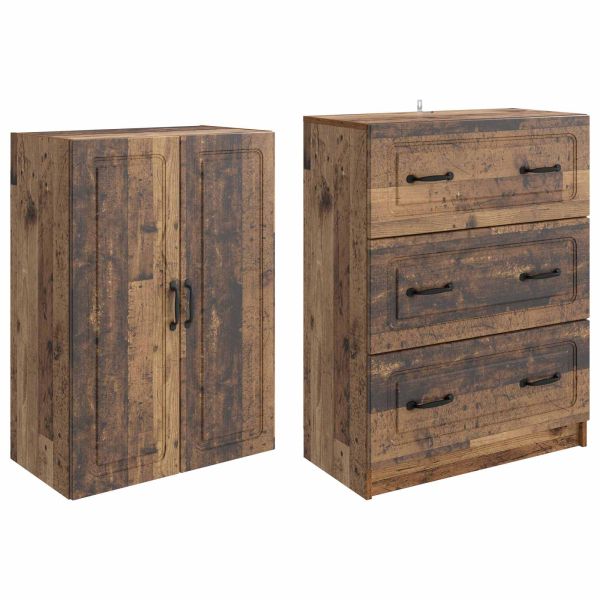 Комплект шкафове 2 pcs Старо дърво 66 x 34,5 x 87 см