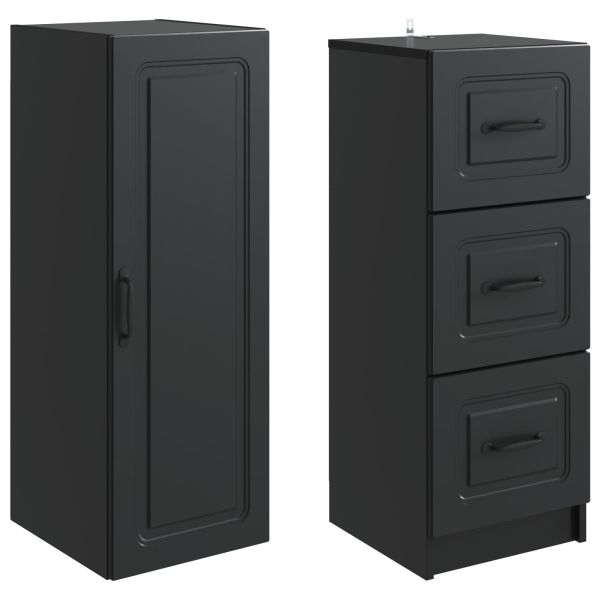 Комплект шкафове 2 pcs Черно 33 x 34,5 x 87 см