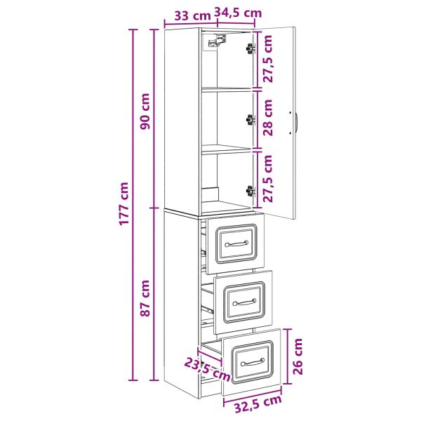 Комплект шкафове 2 pcs Бетонно сиво 33 x 34,5 x 87 см