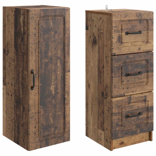 Комплект шкафове 2 pcs Старо дърво 33 x 34,5 x 87 см
