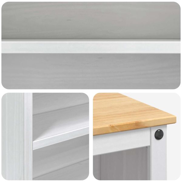 Кухненска количка 2 pcs Бяло и восък от мед 112 x 77 x 91,5 см